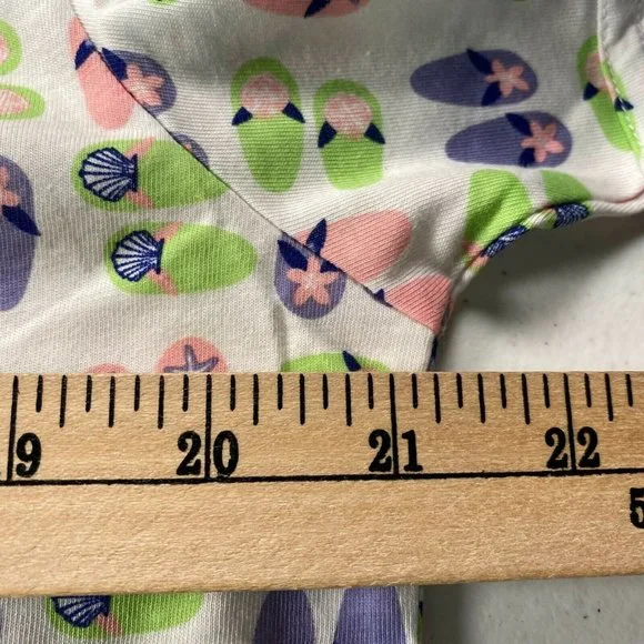 New Leon Levine Polo Shirt Womens Large Flip Flop Print Short Sleeve Blo… - Picture 6 of 8